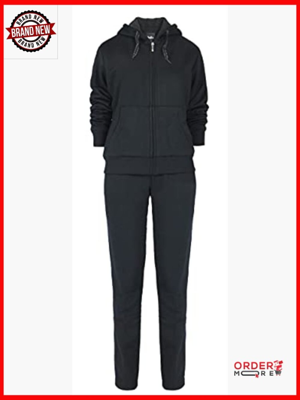 Sherpa Lined Zip Up Hoodie & Jogger Set 2 Piece - Picture 3 of 7